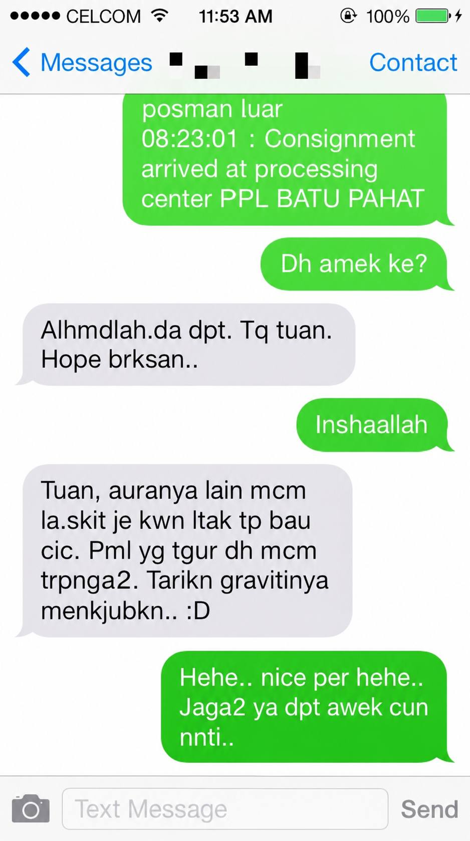 Screenshot testimoni pelanggan GODA 3