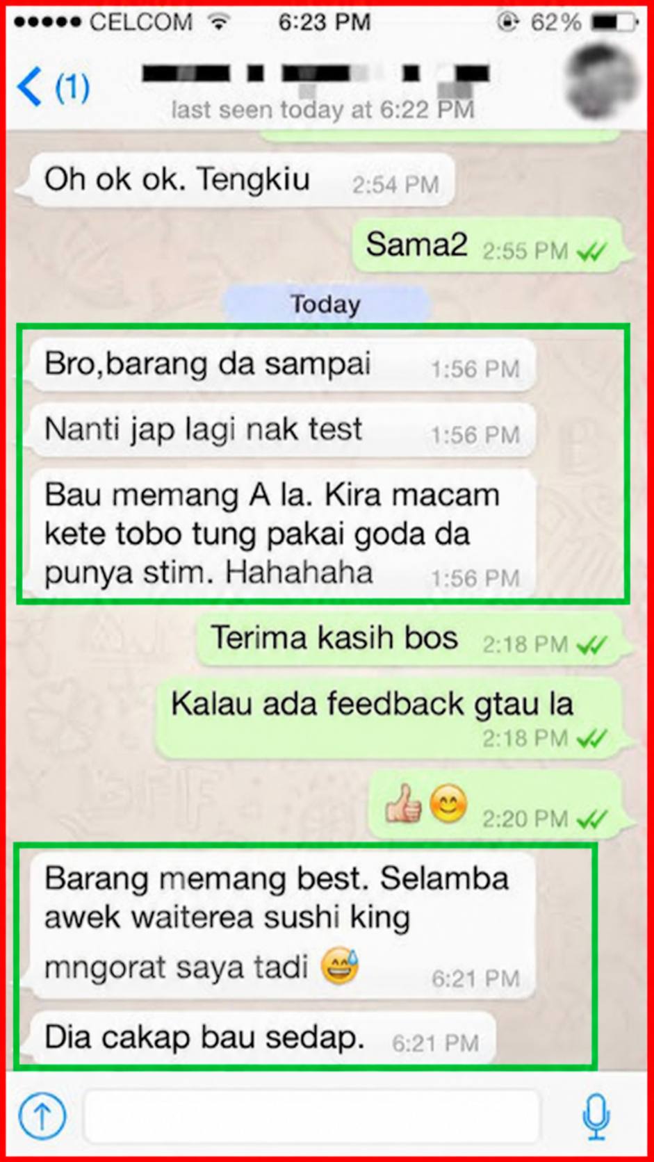 Screenshot testimoni pelanggan GODA 4